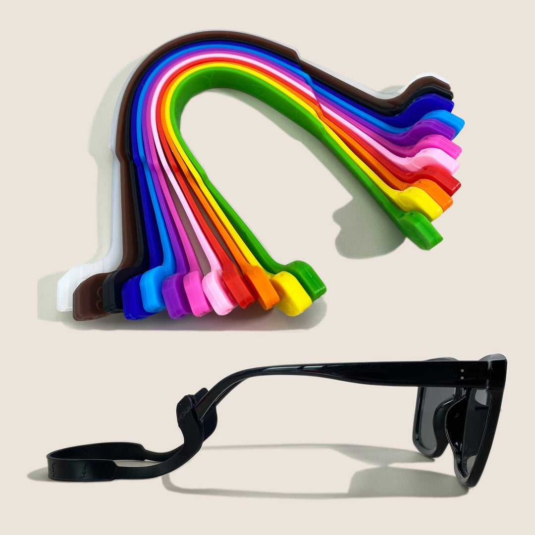 Flexible silicone eyewear comfort grips for non-slip glasses, ensuring a secure fit.