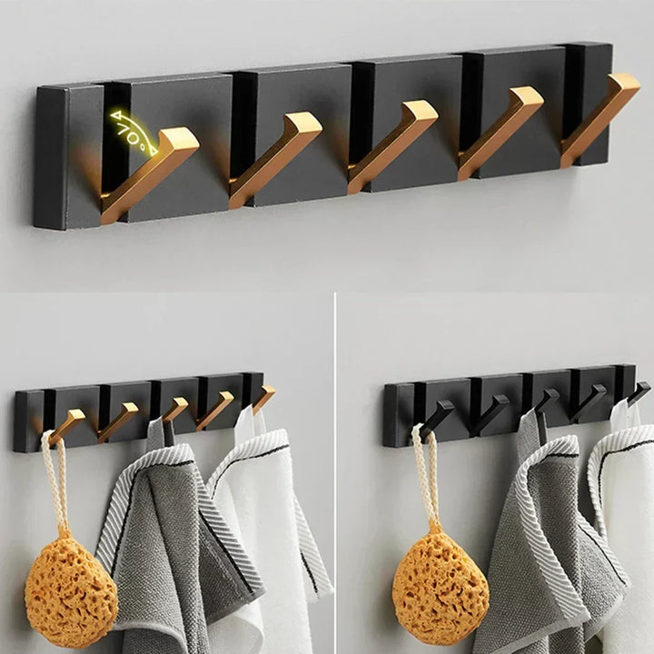 Sleek modern foldable wall hook, ideal for minimalist home organization & entryway storage.