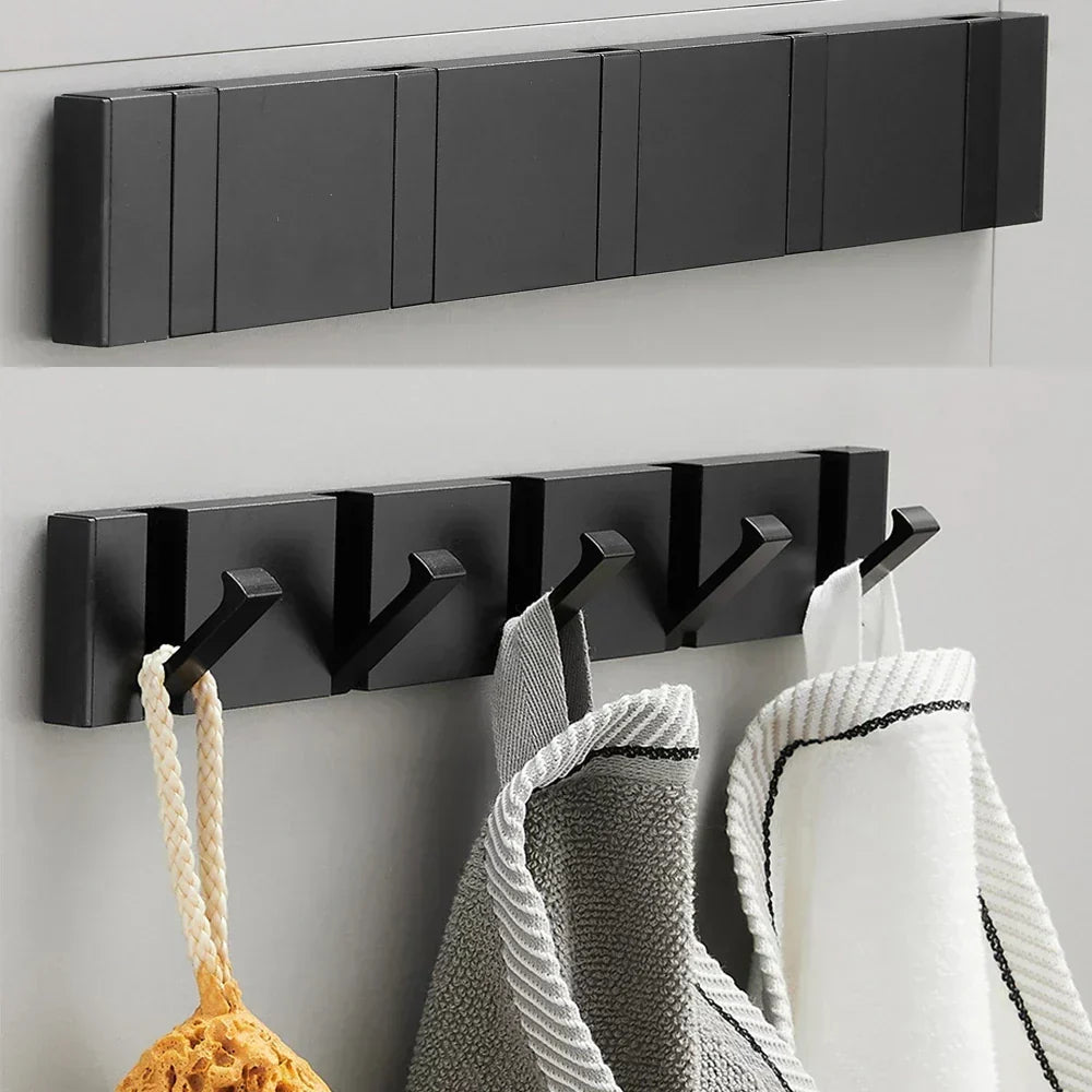 Space-saving foldable wall hook for entryway, keeping coats & hats tidy, modern decor.