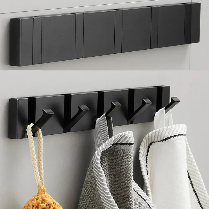 Space-saving foldable wall hook for entryway, keeping coats & hats tidy, modern decor.