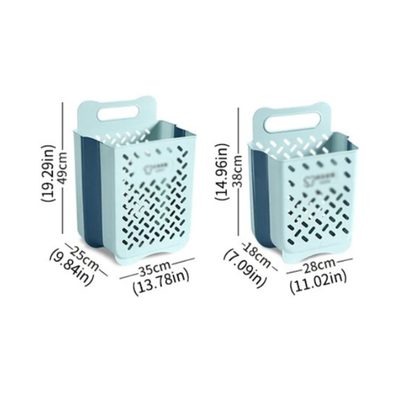 Modern foldable laundry hamper, wall mountable with a breathable mesh, simplifies laundry day and home organization.
