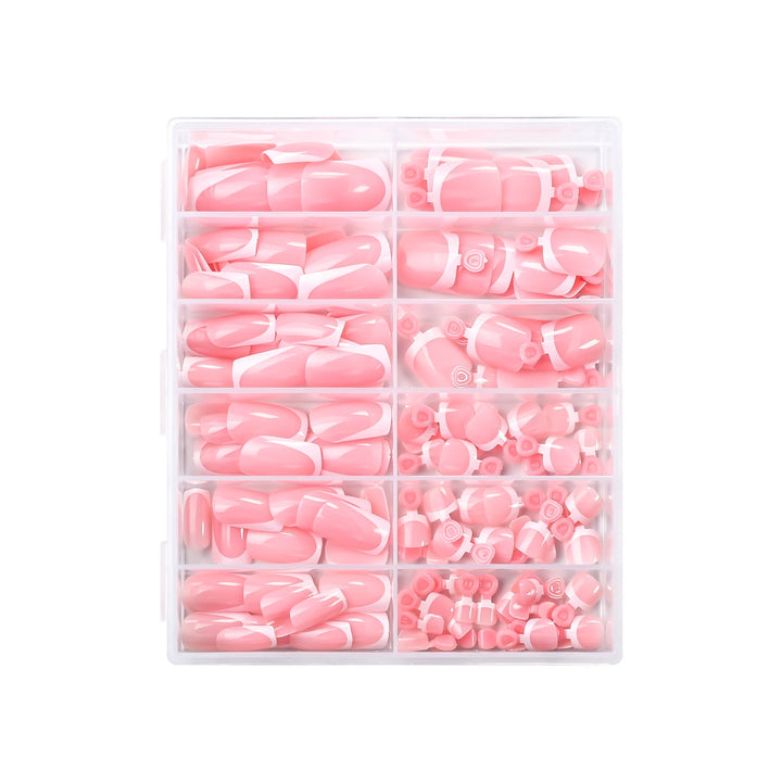 Women's French tip press-on artificial nail tips kit. Easy & elegant nail art for a beautiful, instant manicure.