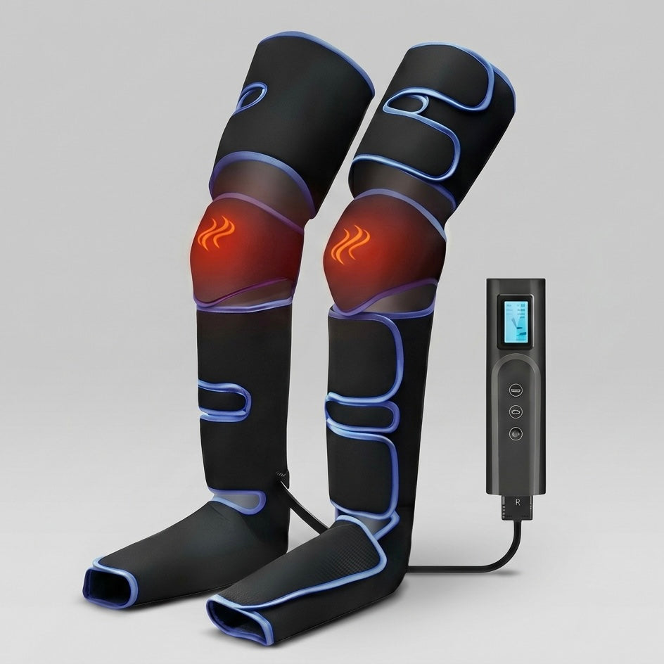 Full leg air compression massager with heat. Boosts circulation & aids muscle recovery.