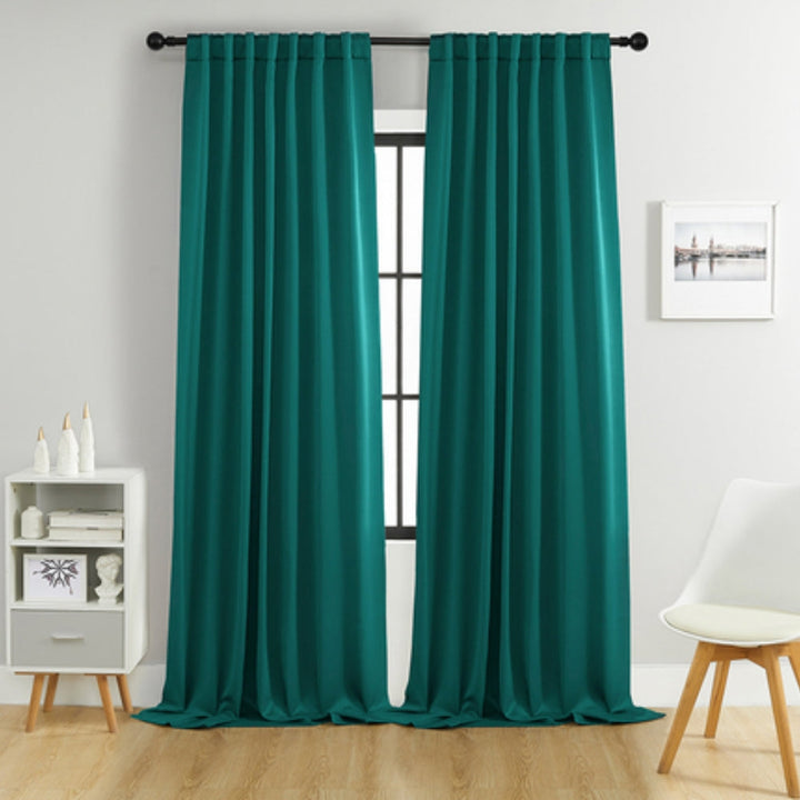 Solid black thermal energy-saving curtains, a key element for modern home decor & comfortable living spaces.