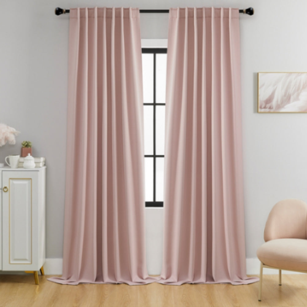 Durable black thermal window curtains, offering long-lasting blackout performance and energy cost savings.