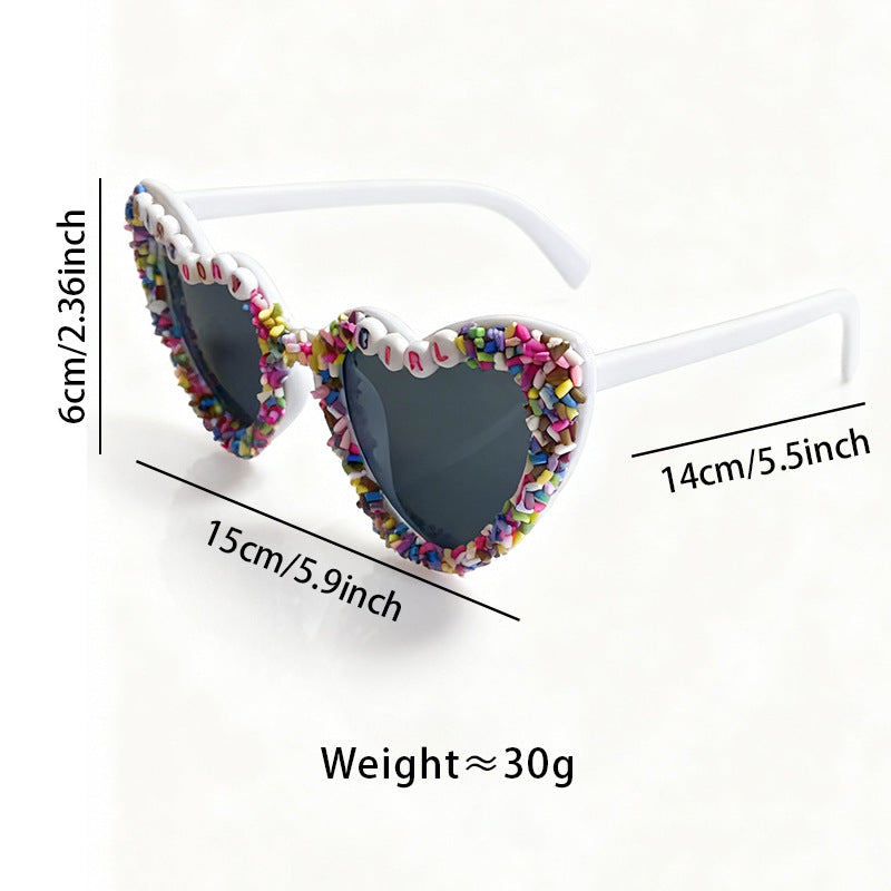 Custom festive birthday sunglasses for women, offering UV protection. Ideal for parties & stylish photo ops.
