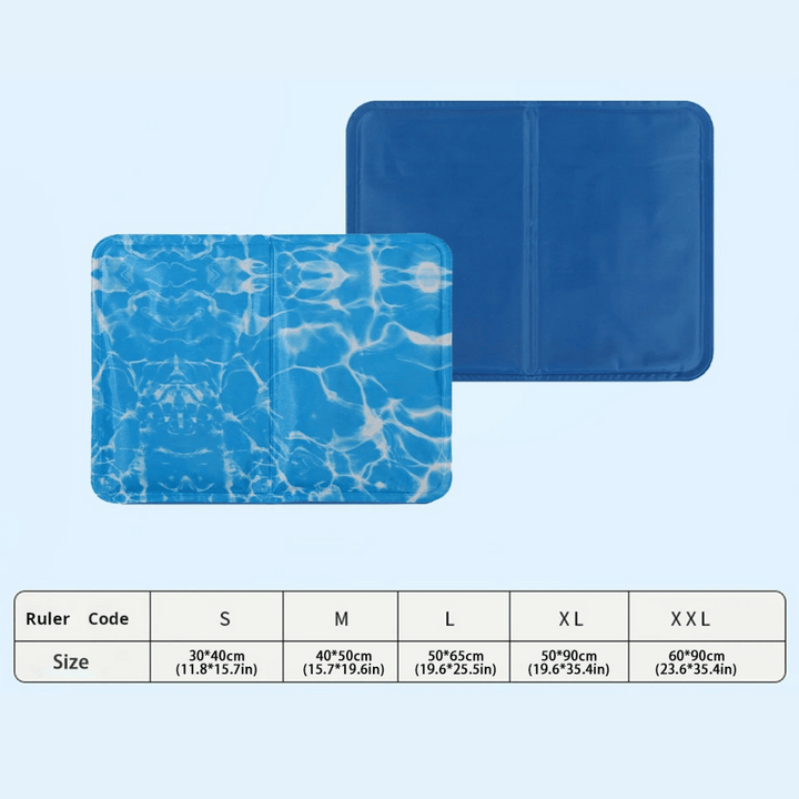 Gel-filled dog cooling mat, a practical water-resistant pet pad designed for canine heat relief.