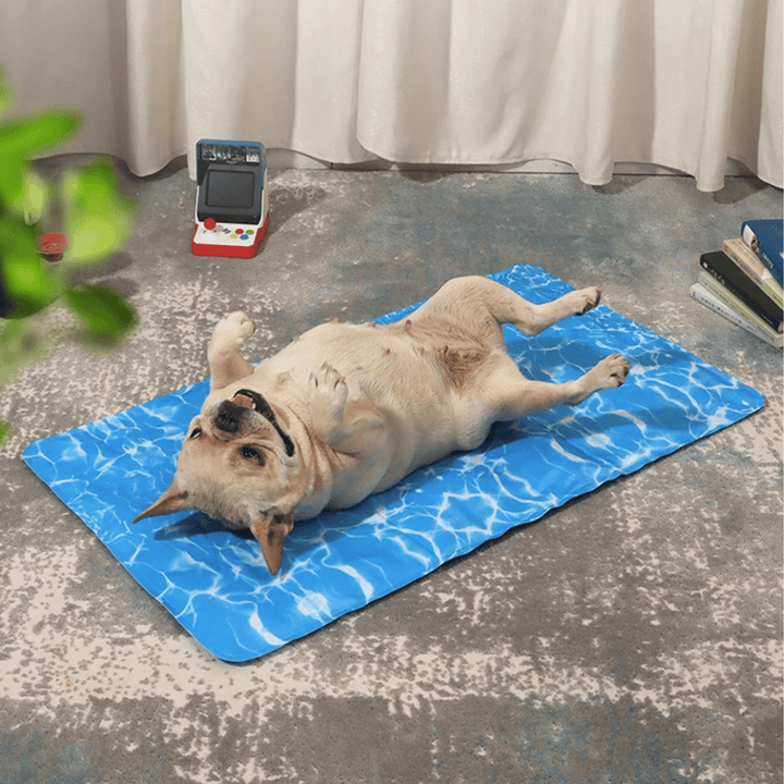 Essential pet supplies: Gel cooling mat for dogs, a comfy summer pet bed for heat relief.