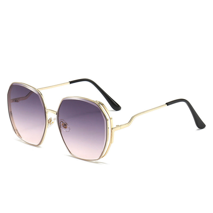 Unisex geometric sunglasses, black frame, offering UV 400 protection, a truly unique fashion statement.