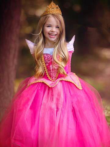 Pink fairytale gown, a Sleeping Beauty Princess costume for toddler girls' parties & imaginative play.