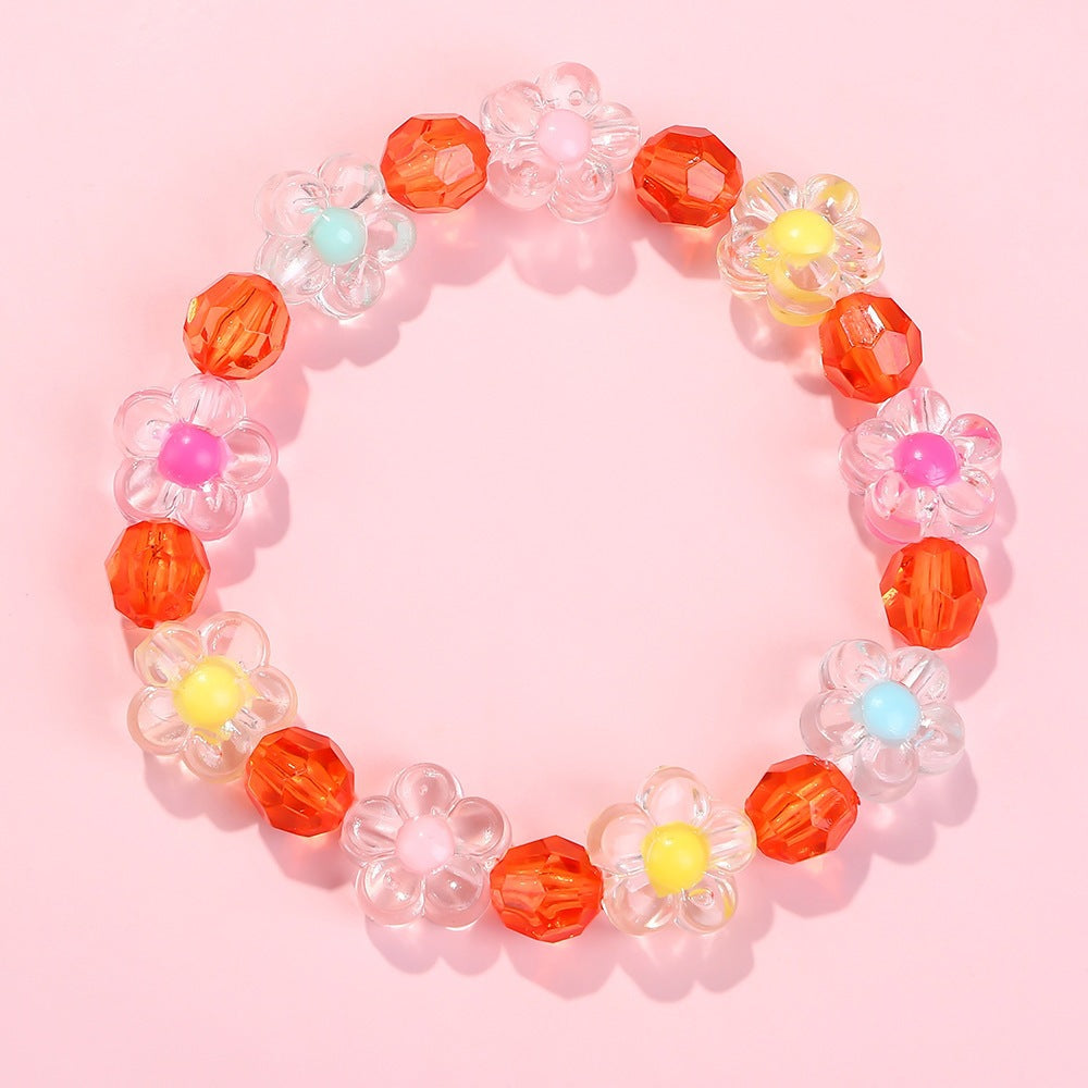 Playful colorful floral bracelet, a versatile and vibrant accessory for everyday wear.