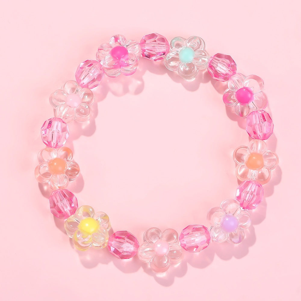 Unique beaded floral friendship bracelet with vibrant colors, a charming gift for her.