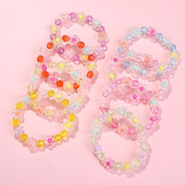 Gift for her: Pretty colorful floral friendship bracelet, a vibrant accessory for women.