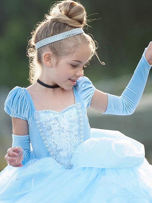 Kids' whimsical princess gown. A fancy fairytale party dress for girls, ideal for festive wear & celebrations.