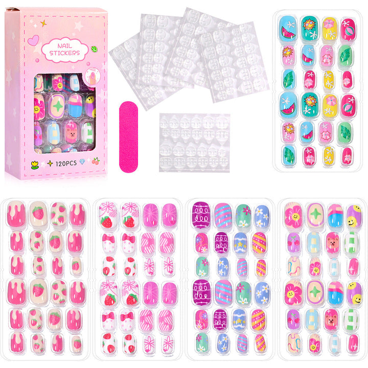 Kids' favorite: easy-to-use cartoon nail art sticker set for playful designs.