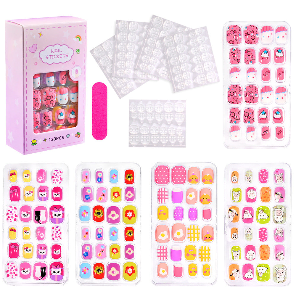Cartoon nail stickers for girls, promoting creative and easy nail decoration.