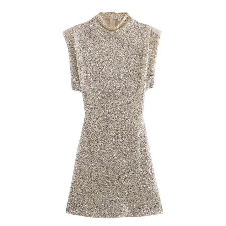 Elegant women's party dress, a dazzling sequin mini dress designed for glamorous evenings and special events.