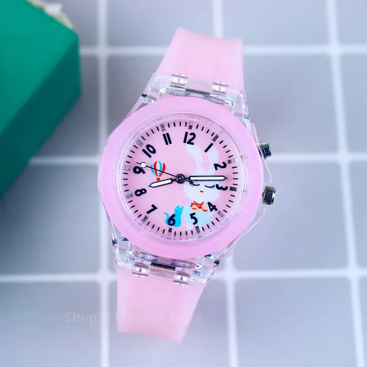 Easy-to-read kids time learning watch with clear numerals. Helps children master telling time easily.