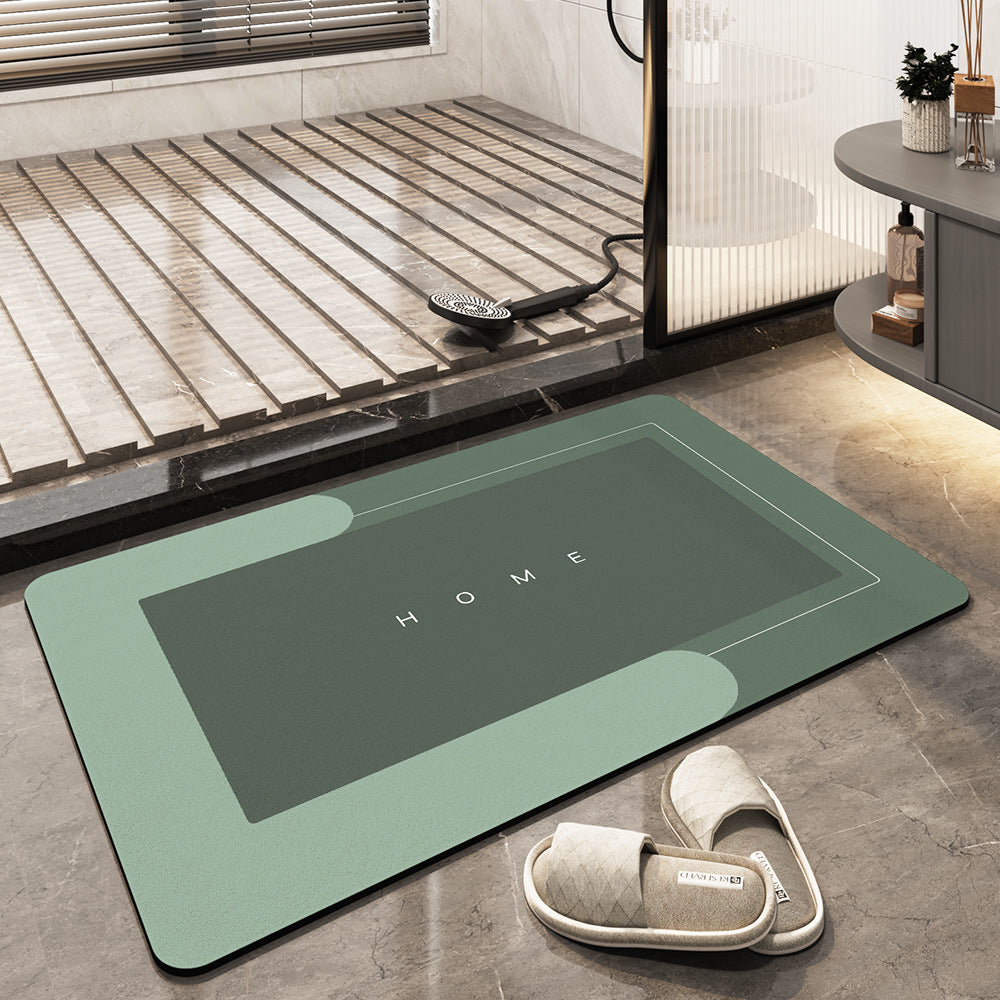 Rectangle grey bath mat. Highly absorbent, ensures dry, slip-free floors. Soft touch bathroom essential.