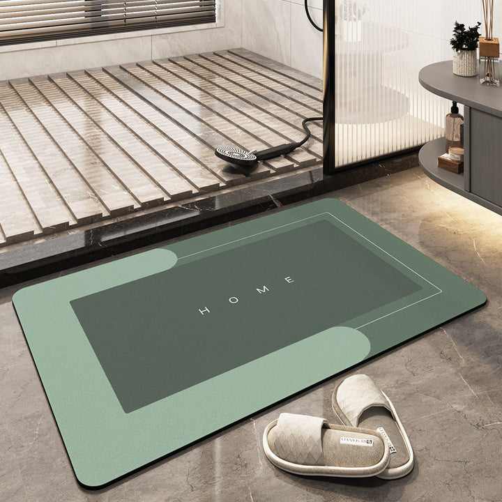 Rectangle grey bath mat. Highly absorbent, ensures dry, slip-free floors. Soft touch bathroom essential.