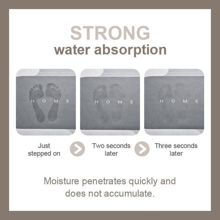 Grey absorbent bath mat ensures dry, safe bathroom floors; a stylish non-slip home essential.