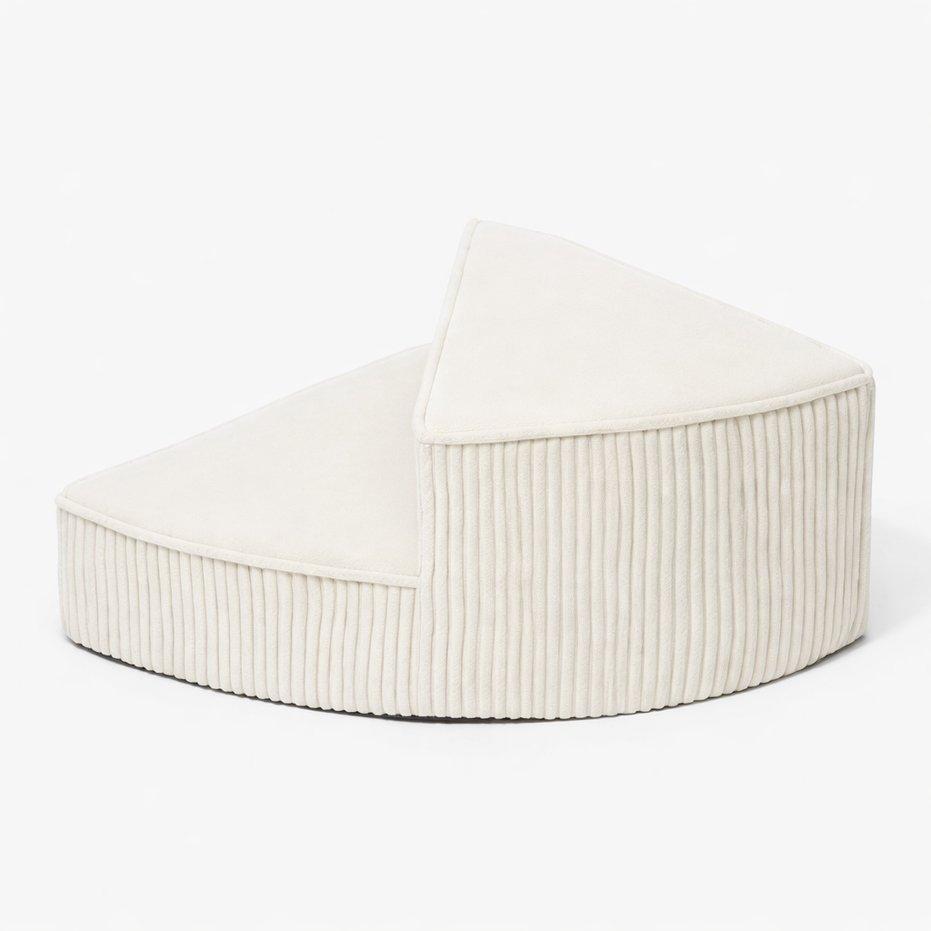 Small dog bed access: Grey foam pet stairs, non-slip for safety & joint support.