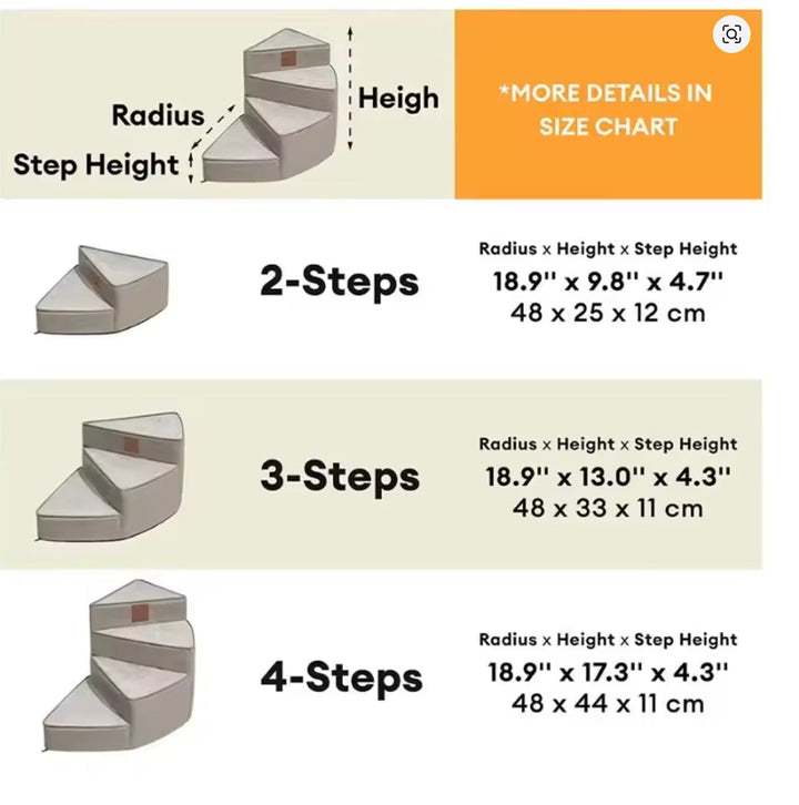 Brown small dog steps, non-slip foam pet stairs, a comfortable pet furniture solution.