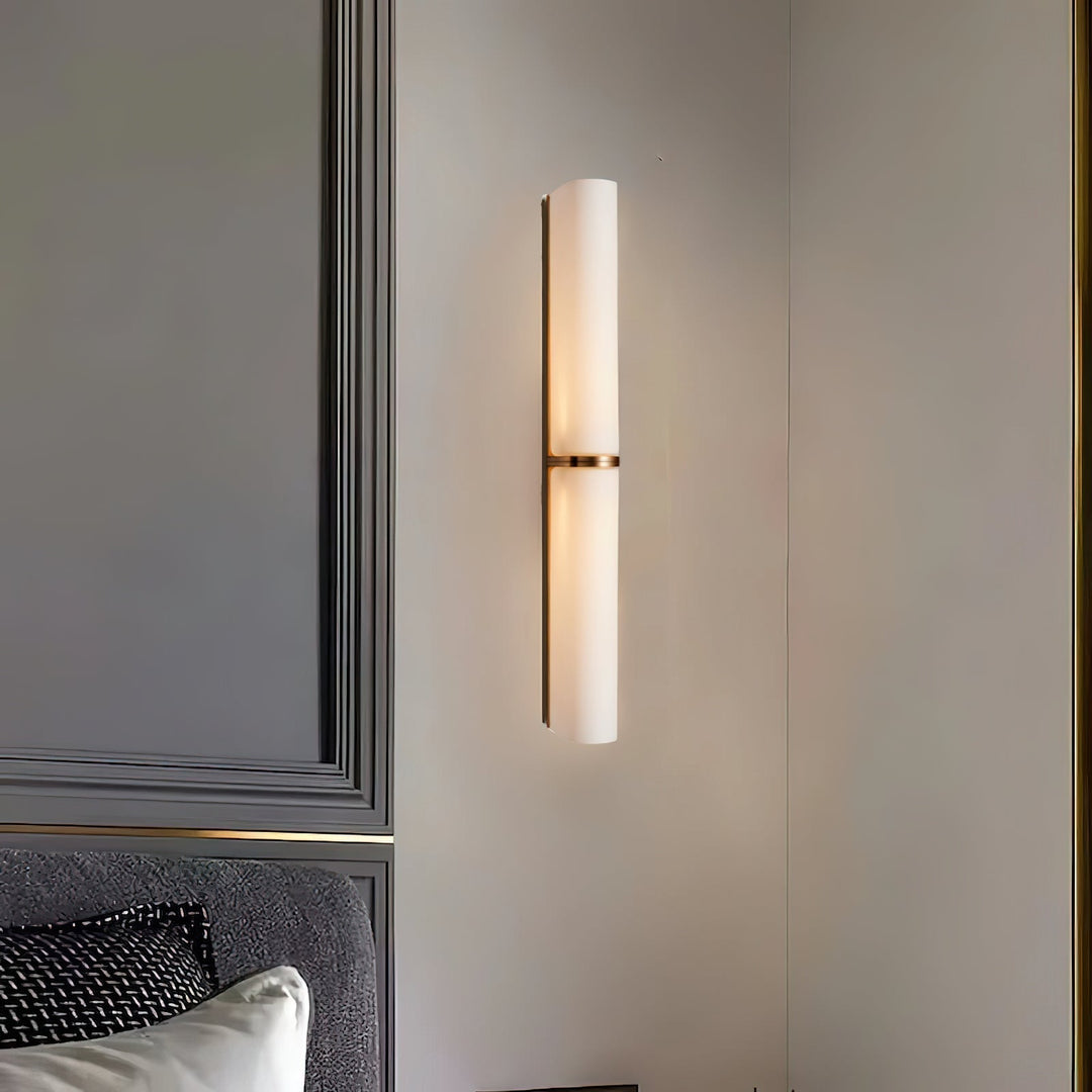 Greymi Dimmable LED wall lamp. Modern design with hand-blown glass. Contemporary home lighting.