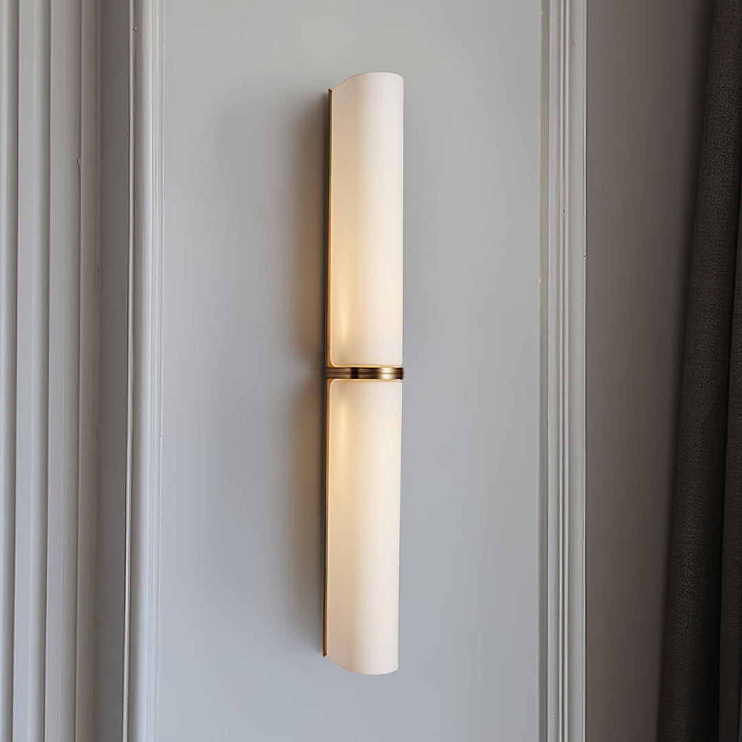 Modern Greymi Wall Lamp with hand-blown glass. LED interior lighting for bedroom and bathroom.