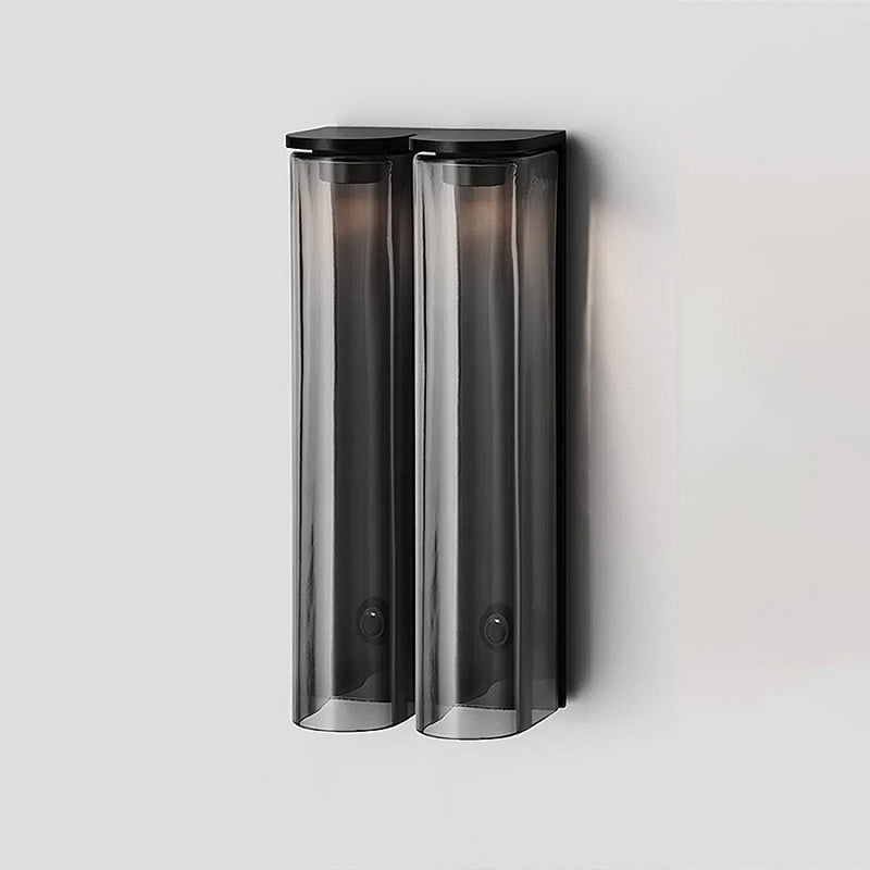 Greymi Hand-blown glass LED wall lamp. Modern entryway light, contemporary and sleek design.