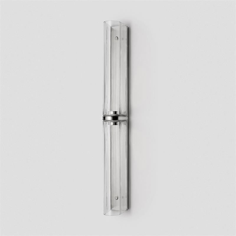Greymi Vertical LED wall light. Modern design with hand-blown glass. Accent interior lighting.