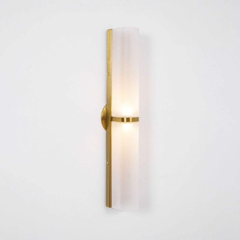 Greymi Hand-blown glass LED wall lamp. Vertical modern lighting for a sleek home decor.
