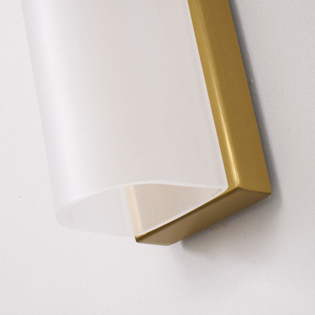 Dimmable Greymi LED wall lamp. Modern design, hand-blown glass. Contemporary interior fixture.