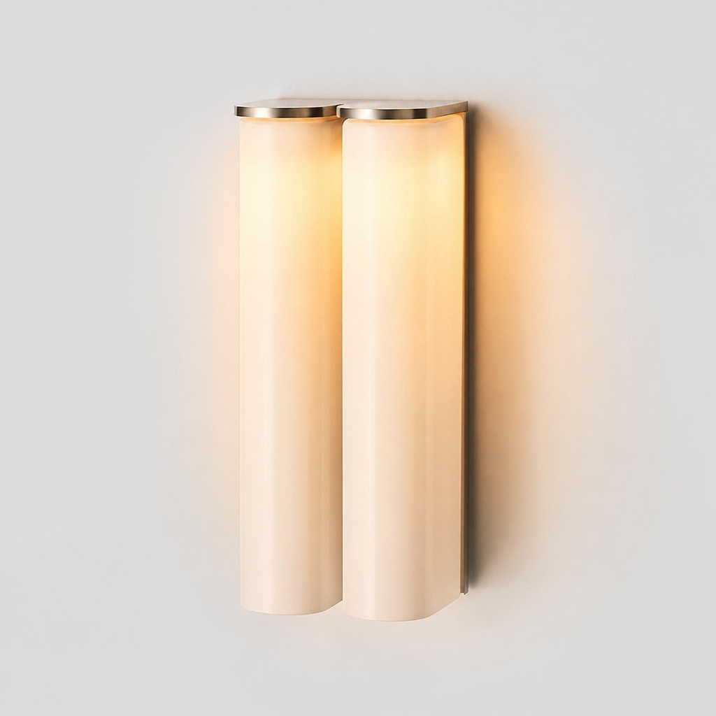 Decorative Greymi Modern LED wall light. Hand-blown glass for a stylish contemporary space.