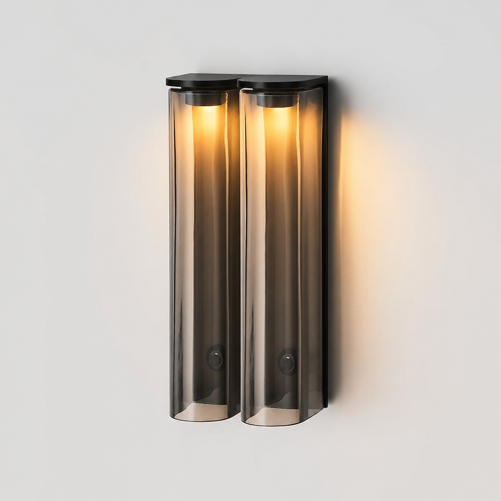 Stylish Greymi Hand-blown glass LED wall light. Modern, dimmable, and energy-efficient lighting.