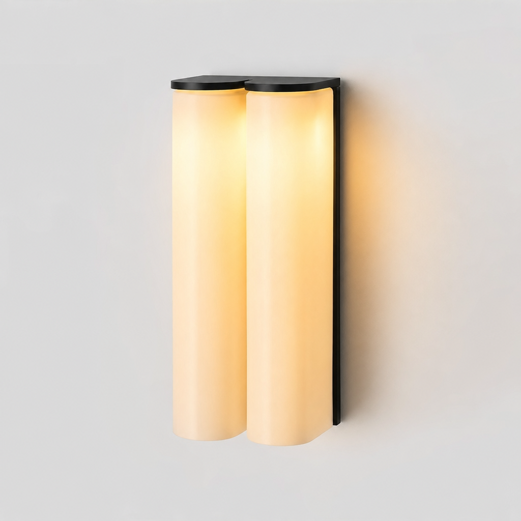 Greymi Hand-blown glass LED wall lamp. Modern lighting, vertical design for unique style.