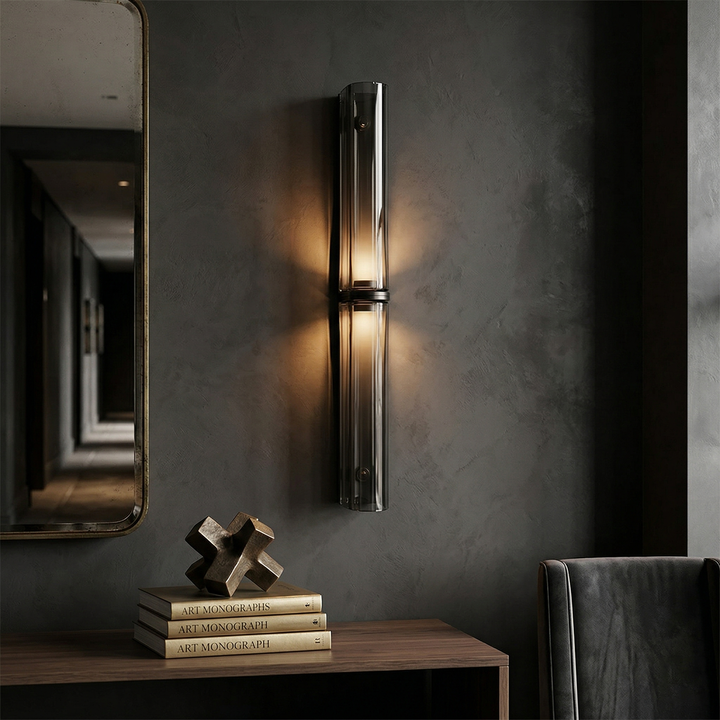Sleek Greymi Modern LED Wall Lamp with hand-blown glass. Enhance your home's interior lighting.