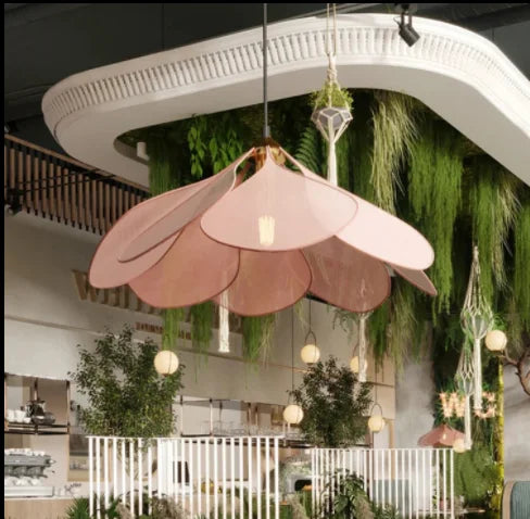 Unisex hand-woven floral pendant light, featuring a natural design for unique and stylish home ceiling decor.