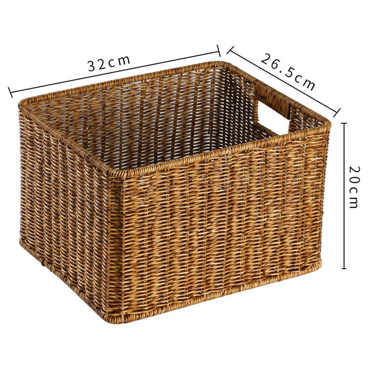 Sturdy handwoven wicker storage basket, great for bathroom towels.