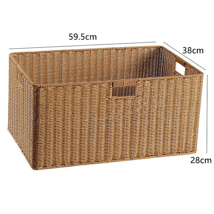 Braided natural wicker storage basket, adds texture to your home.