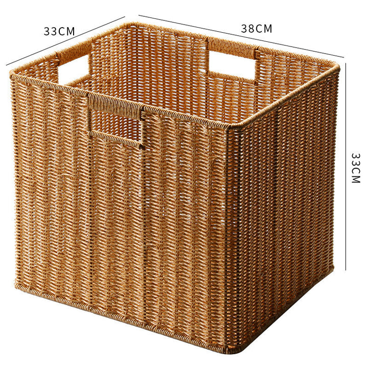 Chic natural wicker bin, a versatile addition to any room.