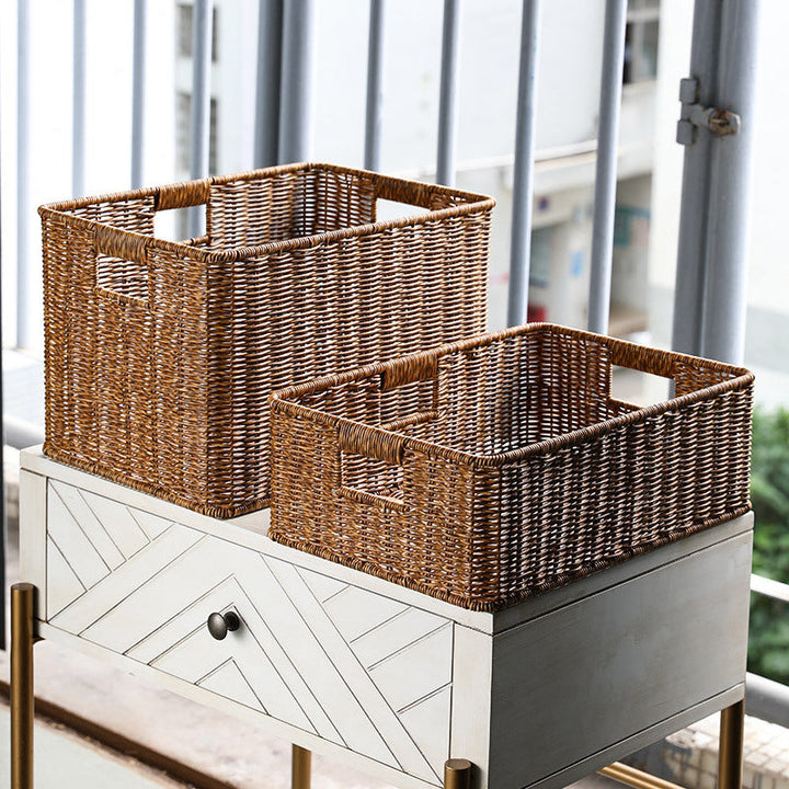Elegant handcrafted wicker storage basket for stylish home decor.