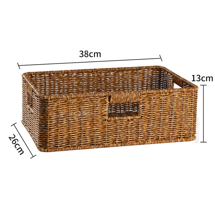 Decorative wicker basket, adds a touch of natural beauty.
