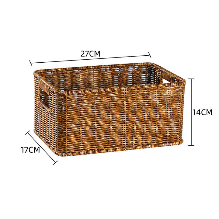 Wicker storage basket with a rustic, yet refined look.