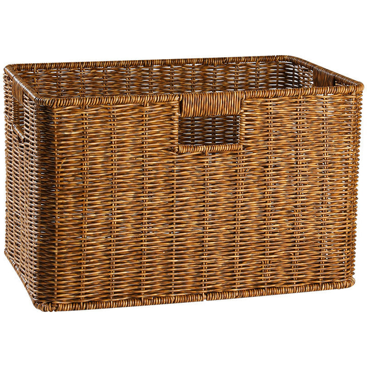 Durable natural wicker bin, great for organizing shelves & closets.