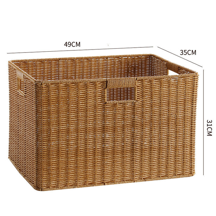 Natural handcrafted storage bin, a blend of beauty & utility.