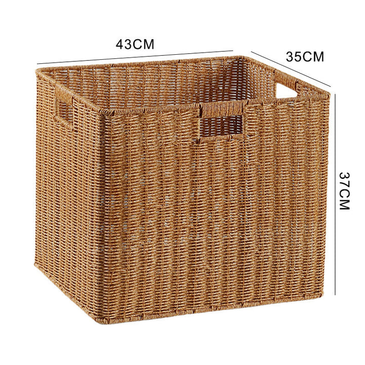 Handcrafted rectangular bin, a perfect accent for any decor.