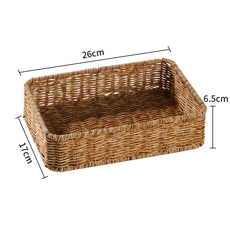 Rectangular decorative basket, ideal for display or practical use.