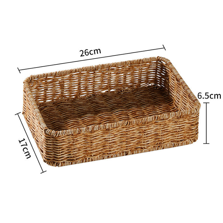 Rectangular decorative basket, ideal for display or practical use.