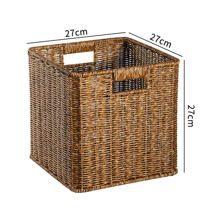 Rectangular woven bin, a charming addition to your home.